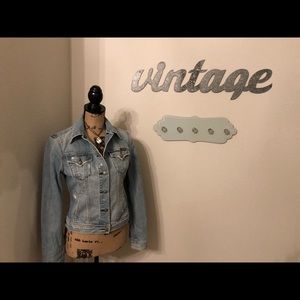 Lucky Brand Distressed Western Jean Jacket